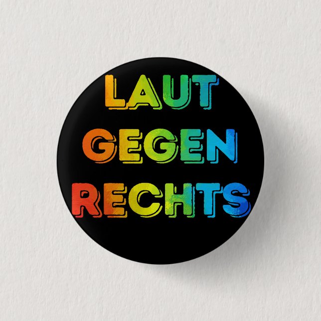 Badge Rond 2,50 Cm Laut gegen Rechts Nr08 schwarz (Devant)