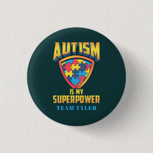 Badge Rond 2,50 Cm L'autisme est mon superpouvoir Équipe de puzzle No