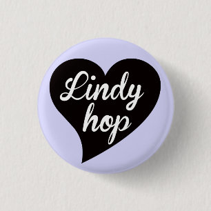 Badge Rond 2,50 Cm Lavande de coeur de noir d'houblon de Lindy