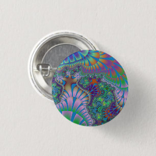 Badge Rond 2,50 Cm Lavande et fonte verte