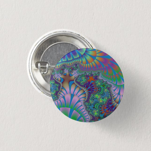 Badge Rond 2,50 Cm Lavande et fonte verte (Devant & derrière)