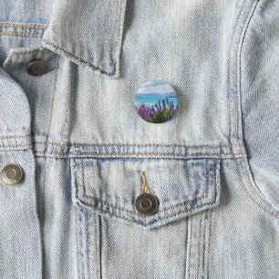 Badge Rond 2,50 Cm lavande sur le rivage du lac