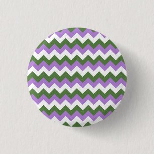 Badge Rond 2,50 Cm Lavande, vert et blanc Chevron Zigzag