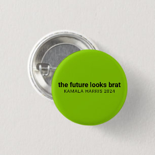 Badge Rond 2,50 Cm L'avenir regarde brat kamala harris 2024 vert