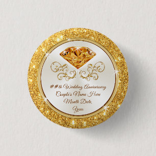 Badge Rond 2,50 Cm Le 13ème anniversaire citrin peu coûteux favoris