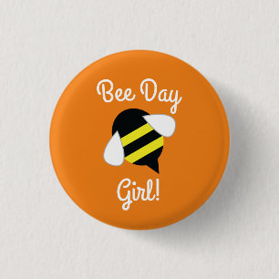 Badge Rond 2,50 Cm Le 1er Bouton d'anniversaire de l'enfant Bee Day