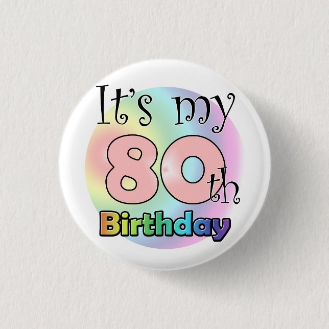 Badge Rond 2,50 Cm Le 80e anniversaire de l'anniversaire de l'It's my (Devant)