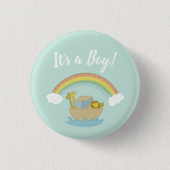 Badge Rond 2,50 Cm Le Baby shower Ark Boho de Noah (Devant)