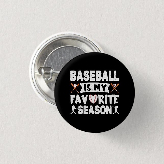 Badge Rond 2,50 Cm Le Baseball Est Ma Saison Préférée, Le Baseball Dr (Devant & derrière)