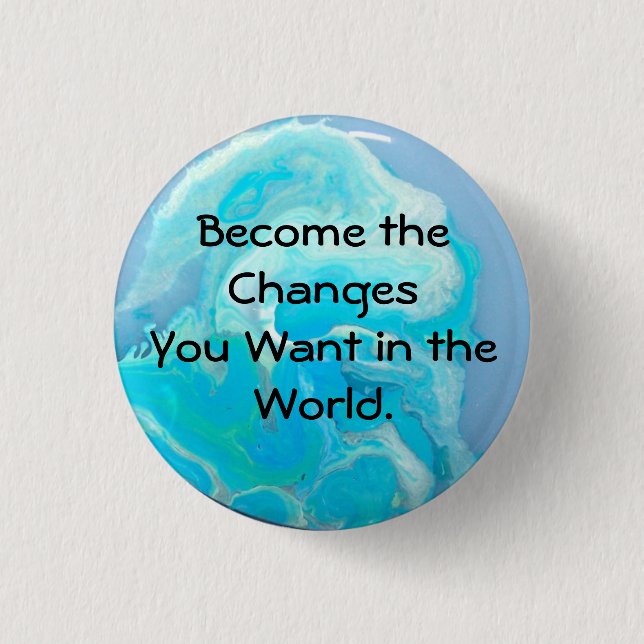 Badge Rond 2,50 Cm le bleu change le bouton (Devant)