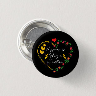 Badge Rond 2,50 Cm Le Bonheur Est D'Être Grand-Mère Mignonne Nouvelle