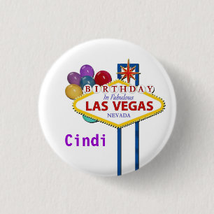 Badge Rond 2,50 Cm Le bouton d'ANNIVERSAIRE de Las Vegas