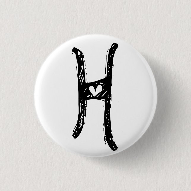 Badge Rond 2,50 Cm le bouton de H (Devant)