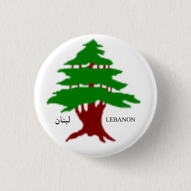 Badge Rond 2,50 Cm Le bouton du Cèdre antique du Liban (Devant)