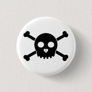 Badge Rond 2,50 Cm Le bouton principal de Deth noir droit