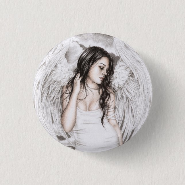 Badge Rond 2,50 Cm Le bouton triste d'ange (Devant)