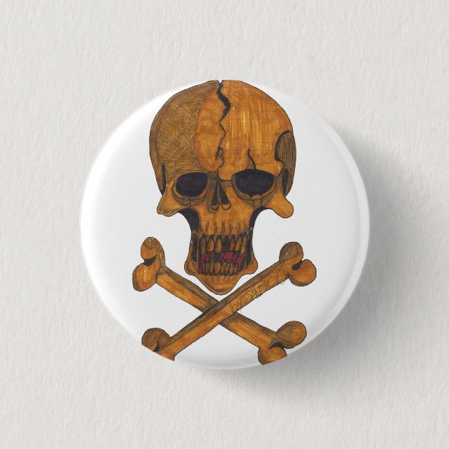 Badge Rond 2,50 Cm Le bronze désosse le bouton (Devant)