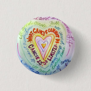 Badge Rond 2,50 Cm Le cancer du coeur arc-en-ciel ne peut pas faire P