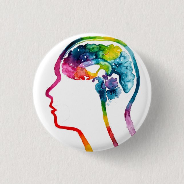 Badge Rond 2,50 Cm Le cerveau humain (Devant)