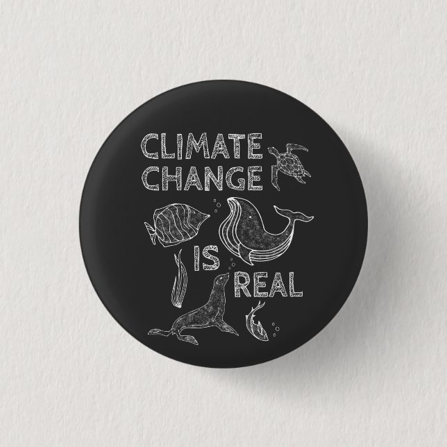 Badge Rond 2,50 Cm Le changement climatique est un vrai dessin d'anim (Devant)