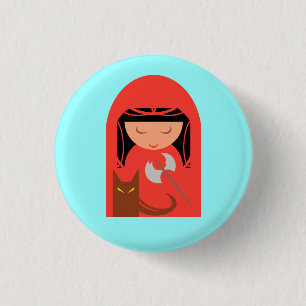 Badge Rond 2,50 Cm Le chapeau rouge et le grand méchant loup