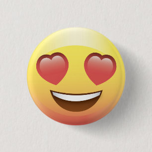Badge Rond 2,50 Cm Le coeur observe le Pin heureux de bouton d'Emoji