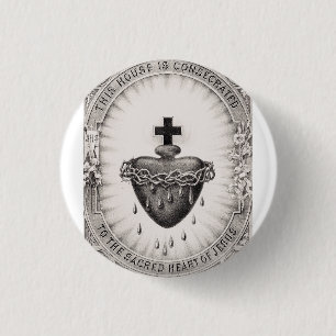 Badge Rond 2,50 Cm Le Cœur très saint de Jésus Symbole du Divin