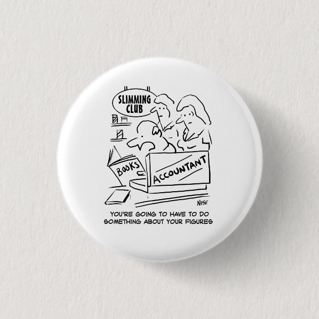 Badge Rond 2,50 Cm Le comptable vérifie les livres dans un club aminc (Devant)