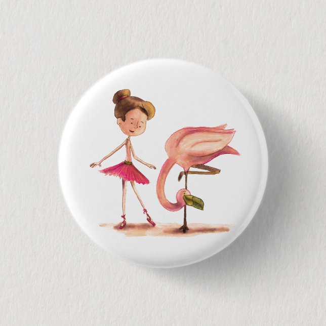 Badge Rond 2,50 Cm Le Danseur et le Flamant (Devant)