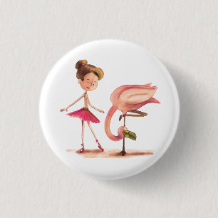 Badge Rond 2,50 Cm Le Danseur et le Flamant