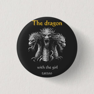 Badge Rond 2,50 Cm Le Dragon avec la fille tatouage - Drôle sombre
