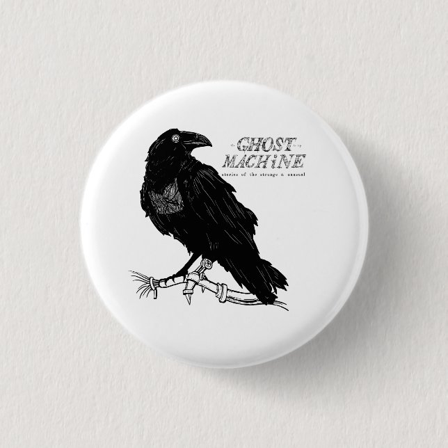Badge Rond 2,50 Cm Le fantôme dans mon bouton de "Raven" de machine (Devant)
