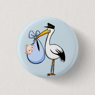 Badge Rond 2,50 Cm Le genre indiquent le tissu de bleu de cigogne