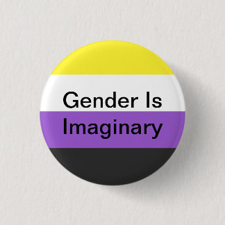 Badge Rond 2,50 Cm Le genre Non-Binaire de Pin est imaginaire