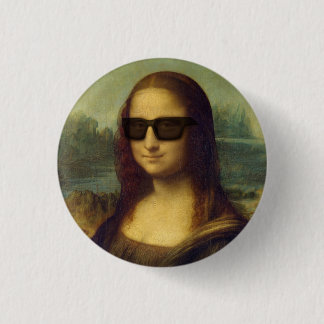 Badge Rond 2,50 Cm Le hippie Mona Lisa dans le hippie ombrage da