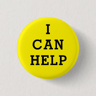 Badge Rond 2,50 Cm Le jaune I peut aider le volontaire