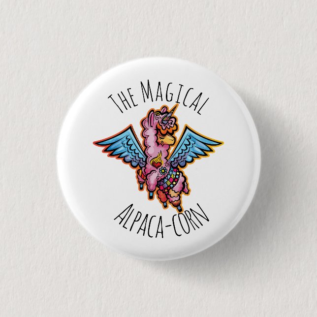 Badge Rond 2,50 Cm Le maïs magique Alpaca (Devant)
