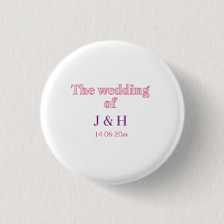 Badge Rond 2,50 Cm Le mariage du couple nom initiale lettre date