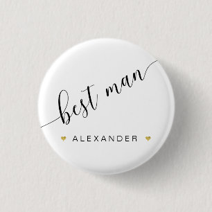 Badge Rond 2,50 Cm Le meilleur scénario de mariée pour l'or moderne