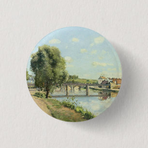 Badge Rond 2,50 Cm Le Pont Du Chemin De Fer Camille Pissarro