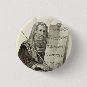 Badge Rond 2,50 Cm Le prophète Moïse avec les tablettes de la loi