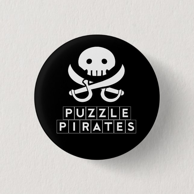 Badge Rond 2,50 Cm Le puzzle pirate le bouton de crâne (Devant)