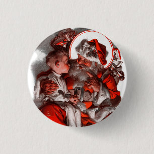 Badge Rond 2,50 Cm Le recouvrement de Père Noël