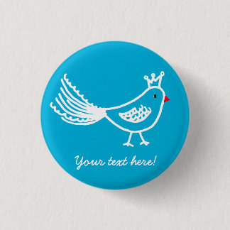 Badge Rond 2,50 Cm Le Roi Bird Blue Button