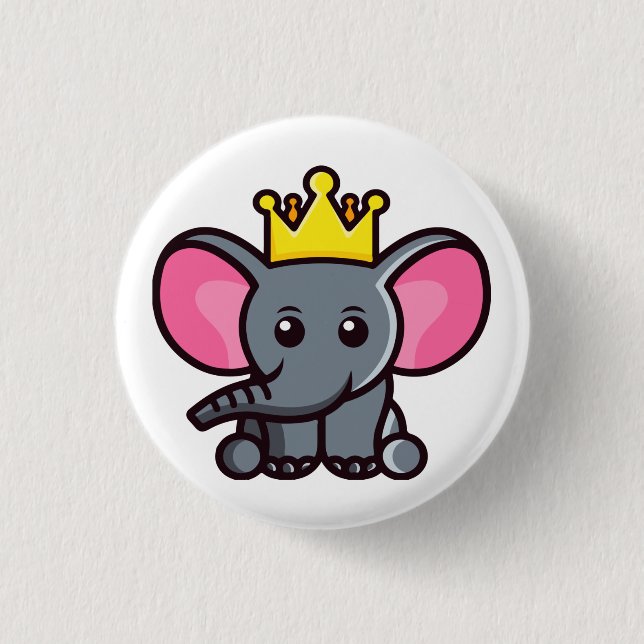 Badge Rond 2,50 Cm Le roi éléphant (Devant)
