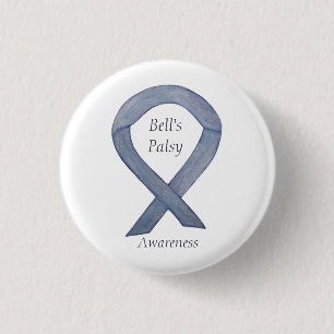 Badge Rond 2,50 Cm Le Ruban d'art Palsy Silver Awareness de Bell