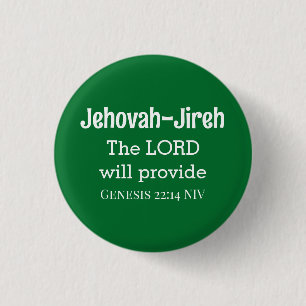 Badge Rond 2,50 Cm Le Seigneur Fournira La Bible Verse Vert Foncé