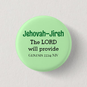 Badge Rond 2,50 Cm Le Seigneur Fournira La Bible Verse Vert Lumière
