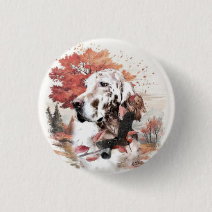 Badge Rond 2,50 Cm Le Setter anglais, la chasse à la passion