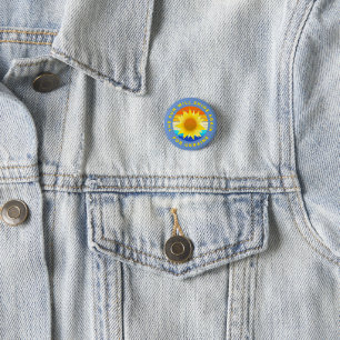 Badge Rond 2,50 Cm Le Soleil resplendira pour le tournesol ukrainien